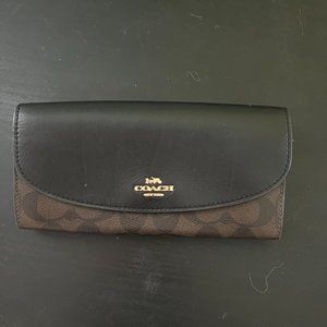 Black/Brown leather Coach wallet